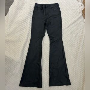 SHEIN Tall Flared Leather Pants - TALL MEDIUM